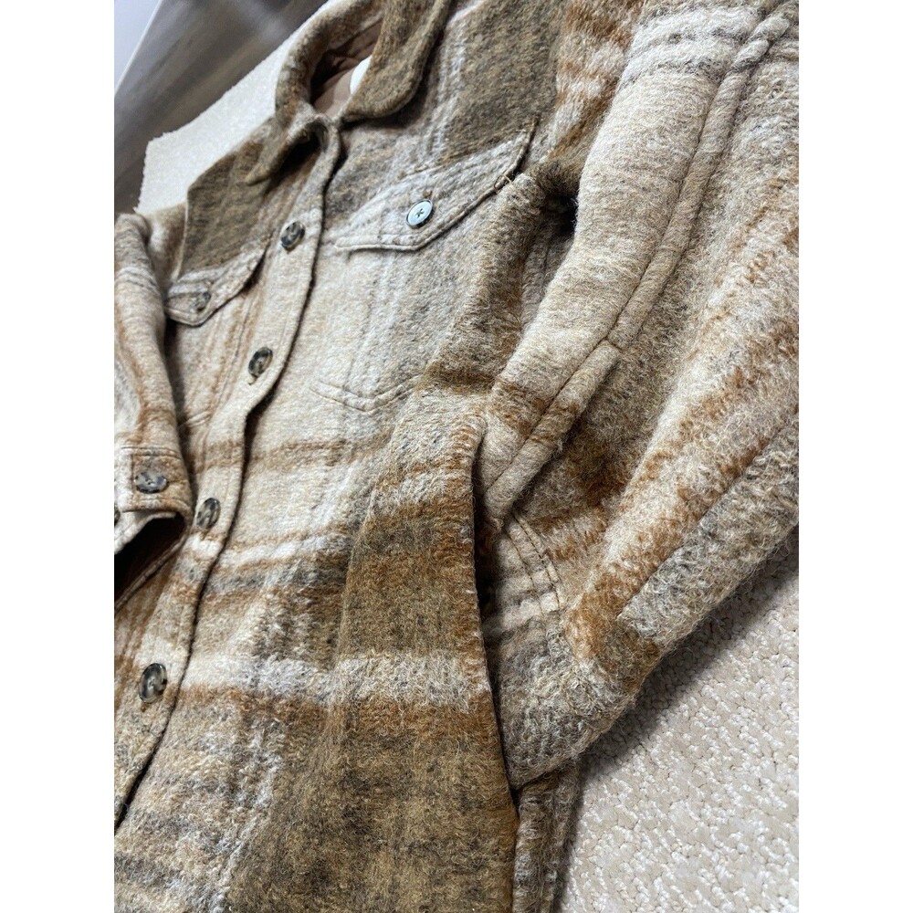Wilfred Free Aritzia The Ganna Womens Wool Plaid Shacket Jacket M Oversized - Picture 16 of 16